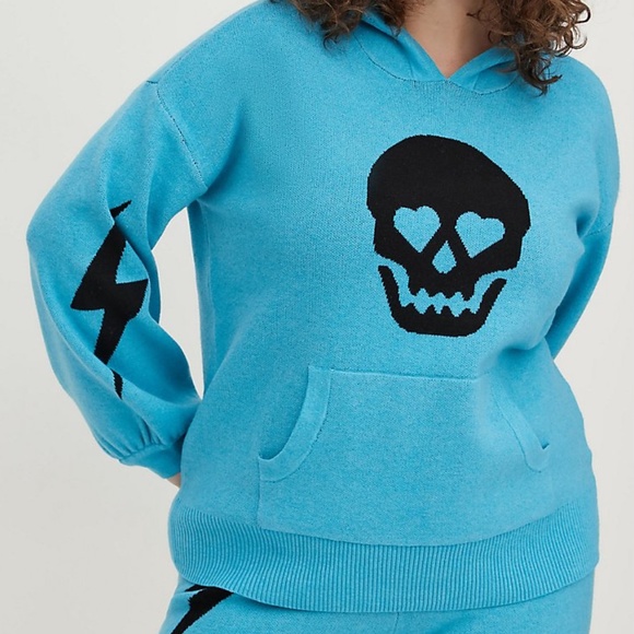 TORRID Luxe Crop Skull Hoodie - Picture 4 of 14